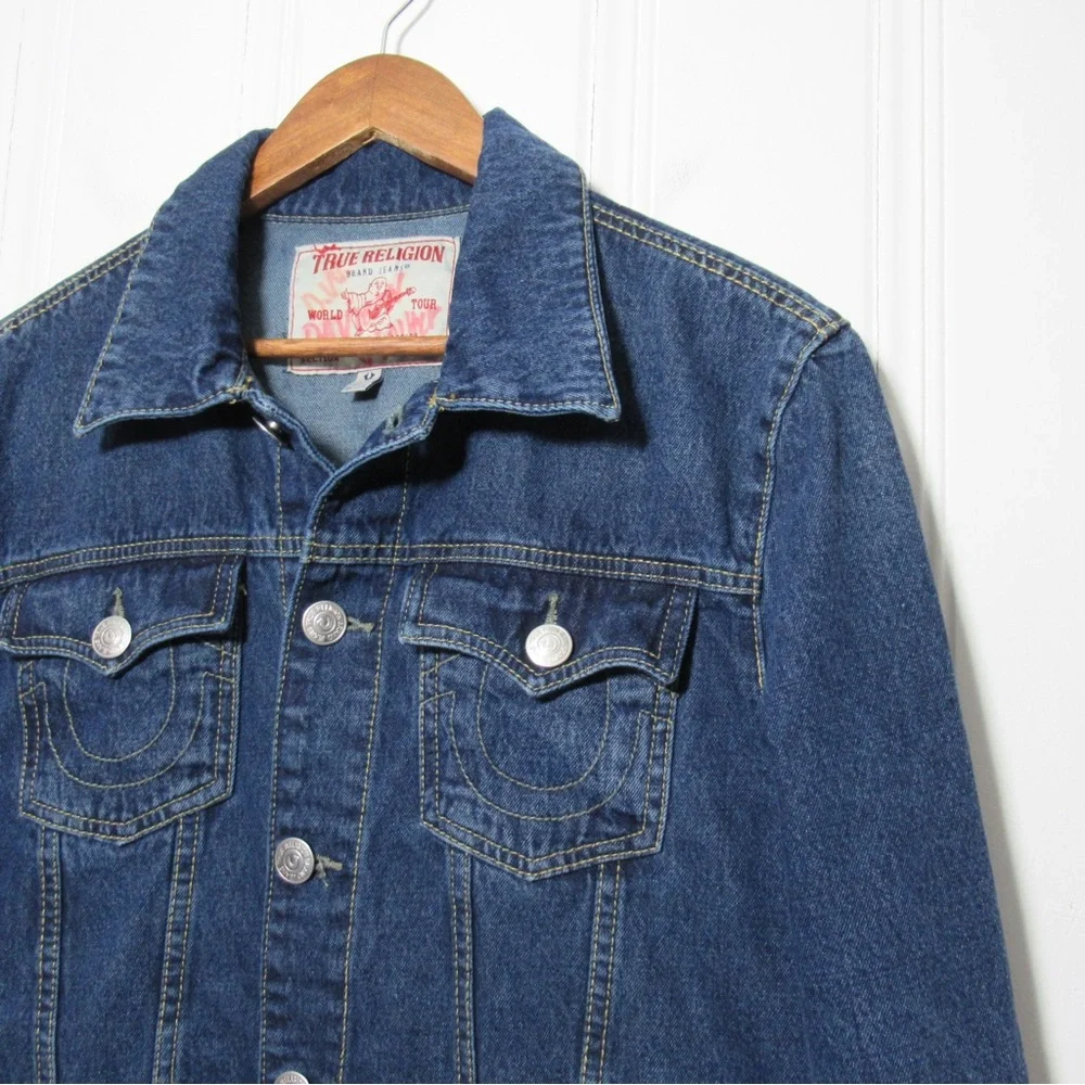 True Religion Jesse SN Trucker Denim Jacket Size Small